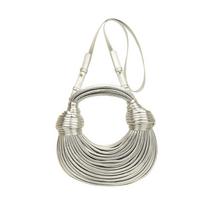 Metallic Laser Noodle Dumpling Bag – Trendy European & American Crossbody for Women sidabras