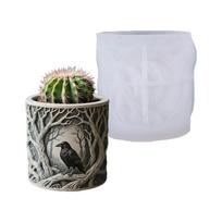 Flowerpot Mould Silicone Crow Planter Mold for Crafting Resin Jewelry Decorative Planter Multiple Crafting Materials 1 white