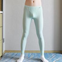 Mens Ice Silk Thin Thermal Underwear Tops & Separate Fly Pouch Bottoms Autumn Winter Warm Thermals Long Johns Stretchy Sleepwear 2XL