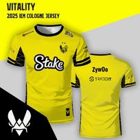 Team Vitality Esports Club Universitetas 2025 IEM Cologne Džersis CSGO Pro League Major Treniruočių Apranga Unisex Naujas Geltonas Marškinėlis S