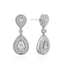 Huitan Luxury Bridal Wedding Dangle Earrings Waterdrop CZ Copper Color/Gold Color Temperament Elegant Women's Earrings Zircon