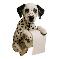 Resin Dog Toilet Paper Holder 3D Dog Shape Space Saving Roll Paper Organizer Multifunctional Easy Installation