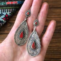 2026 New European and American Retro Feng Shui Drip Shaped Women's Earrings, Ethnic Storm, West Asia Accessories Wholesale
