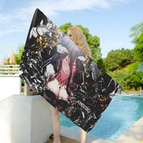 Gamer Albedo Anime Sexy Girls Microfiber Printed Beach Towel Mountain Climbing Yoga Beach Swimming Running Absorbent Soft Towel W40*H60(CM)