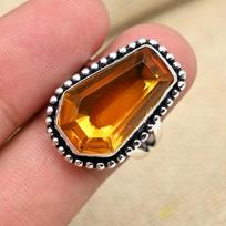 Unique Honey Topaz Gemstone Handmade 925 Sterling Silver Ring Gift For Women 4 oranžinė