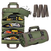Men Multi-function Oxford Roll Bag Tools Carry Pouch Dad Portable Multi-Purpose Tools Zipper Storage Bags Not Included Tools žalia