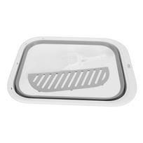 Cat Litter Box Semi Enclosed Easy Cleaning Splash Proof Foldable Kitten Toilet for Indoor Cats pilka spalva