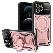Prabangus šarvuotas automobilinis magnetinis dėklas skirtas VIVO V50 Lite V29 V27 Pro V27E, atsparus smūgiams, su stoveliu, Fundas Capa, skirtas Vivo V27 dėklams vivo V27 rožinė