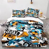 Blue Gamepad Duvet Cover Set Single Double Size For Boys Girls Game Lover Bedding Set Polyester Comforter Cover With Pillowcase EU single(135x200cm)