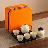Ru kiln Kung Fu tea set, household new open-piece teapot, tea tray, office, high-end tea making and drinking tea, a complete set of Chinese style