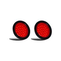 APSMOTIV 4 colių apvalus LED priekabos galinis žibintas 2 vnt. 24 LED stabdymo posūkio signalas stabdžių žymeklis gabaritinis priekabos originalus žibintas sunkvežimiams priekabai RV atsparus vandeniui raudona