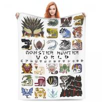 Game Monster Hunter Flannel Blankets Cartoon Warm Soft Throw Blanket for Outdoor Camping Print Bedspread Sofa Bed Cover 30x40in