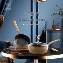 Huoxiang Fine Iron Wok and Frying Pan Cookware Set