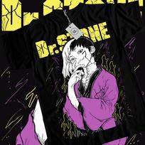 Gen Asagiri T-Shirt Dr.Stone Ryusui Senku Asagiri Seiyuu Black Shirt All Size Unisex T-Shirt XXXL