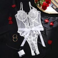 Ultra-thin sexy lace slim-fit onesie embroidered lace women's perspective bra underwear S balta