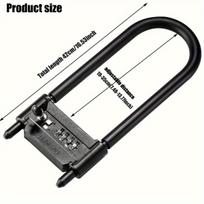 16.5 inch Bike Combination U Lock Heavy Duty Bike Combination Paddle Lock for Electric Scooter Motorcycles Fence Gate Anti Theft juoda