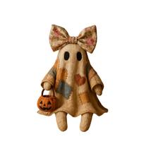Handmade Patchwork Halloween Decor, Luxurious Wool Ornament One Size