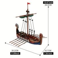 MOC Viduramžių Vikingų Laivas 463 VNT Vandenyno Nuotykis Navigacijos Valties Statybiniai Blokiniai Švietimo Vaikams Plytos Žaislo Rinkinys Suaugusiųjų Dovana
