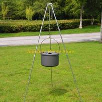 F26C Aluminum Alloy Camping Hanging Pot Large Capacity Outdoor Tableware Cookware Hiking Cooking Pots for Campfire CN