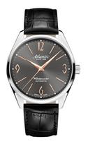 Pasaulio meistro Art Deco automatinis laikrodis [Atlantic] 51752.41.49R sidabras
