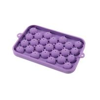 Sphere Silicone Ice Cube Tray with Lid Easy-Release Round Ball Mold for Whiskey Cocktails BPA-Free Stackable Chocolate Jelly Mold violetinė