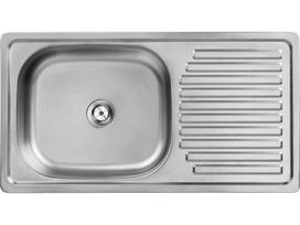 Vienos dubenėlės metalinė įleidžiama kriauklė su padėklu Inox Trafis Kuchinox