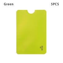 5PCS Reader Credit Cards Safety Protect Case Cover Aluminium Blocking Anti Thief Rfid Card Holder žalia