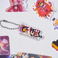 Acrylic Keychain for Hazbin Hotel Alastor Lucifer Vox Velvette Vaggie Sir Pentious Peripheral Acrylic Charm Backpack Pendant 1psc