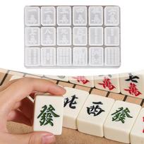 Creative Chinese Mahjong Mold Reusable Handmade for Holidays Birthday craft character tiles C