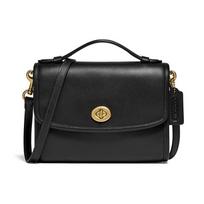 Coach Kip 18 Užsegama odinė paštininko rankinė Moteriškos rankinės Juoda C3486-B4BK Basic Set (Bag+Dust Bag)