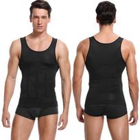 Men Slimming Body Shaper Abdomen Reducer Waist Trainer Vest Tummy Control Posture Shirt Back Correction Tank Top Shaperwear S