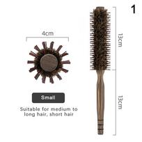 Barber Hair Round Roller Wood Hair Brush Boar Bristle Nylon Hair Comb Hairdressing Combs Round Paddle Brush Women Men Curly Hair