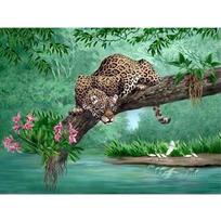 Pasidaryk pats 5D deimantinė tapyba Leopardas Deimantinė siuvinėjimas Gepardas Žvėris Paveikslas 20X30CM blue