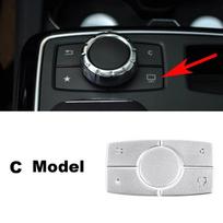 Automobilio multimedijos mygtuko apdailos dangtelio lipdukas skirtas Mercedes Benz GLE Class W166 Class 2015- sidabras