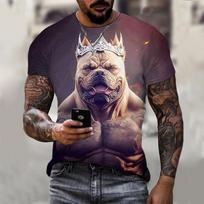 Funny Pitbull Dog 3D Printed Men's T-shirt Women Cute Animal Print Short Sleeve T Shirt Kids O-neck Tee Tops Casual Clothing S