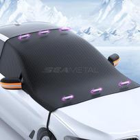 SEAMETAL Magnetinis automobilio priekinio stiklo uždangalas Storas Oksfordo audinio automobilio priekinio stiklo apsauga nuo saulės Vandeniui atsparus automobilio uždangalas su atspindinčia juosta