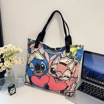High-value canvas bag large-capacity cute cartoon interstellar baby student clothing book shoulder bag portable shopping bag female