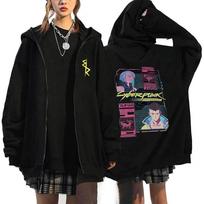 Autumn and Winter Long Sleeved Hoodie Anime Cyberpunk Print Soft and Warm Hoodie Casual Daily Clothing S