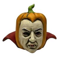 Pumpkin Face Sculpture Spooky Ghost Face Resin Pumpkin Figurine Halloween Tabletop Decoration E