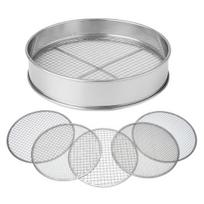 Yousheng Soil Sieve Set Stainless Steel Frame with 5 Interchangeable Mesh Inserts Heavy Duty Garden Compost Sifter for Gravel Soil Sand Compost 6pcs