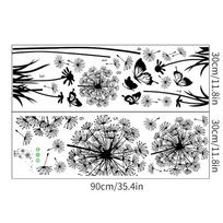 Black Dandelion Wall Sticker Sofa Bedroom Background Wall Sticker Living Room TV Decoration Self-adhesive Painting 30 * 90cm * 2-No bag