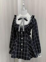 Harajuku saldus kaspinas juodi languoti drabužiai viskam tinkantys prigludę kawaii lolita stiliaus drabužiai moterims rudeniniai drabužiai ilgomis rankovėmis S juoda