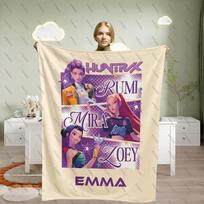 Kpop Demon Hunters Blanket Fun Cozy K-Pop Anime Inspired Cute Huntrix Blanket Gift Sofa Travel Office Warmth Autumn Winter Fans 30x40in