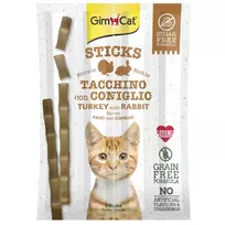 GimCat Sticks begrūdės lazdelės, su kalakutiena ir triušiena (4 vnt)