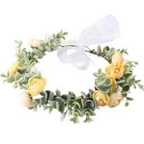 Floral Garlands Crown Hair Wreath Flower Headbands Bride Flower Crown Wedding geltona