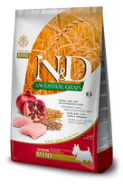 FARMINA N&D ANCESTRAL GRAIN – DOG Dry Chicken Spelt Oats&Pomegranate SENIOR MINI 2,5KG