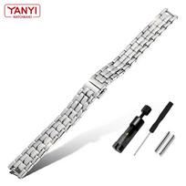 Nerūdijančio plieno laikrodžio dirželis 14 mm, skirtas tissot T094210a Moteriška laikrodžio apyrankė Metalinė rankinių laikrodžių apyrankė su varžtu 14mm