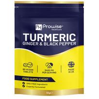 Turmeric 5400mg Tablets with Black Pepper & Ginger – 95% Curcumin High Strength Formula