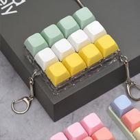Emotional pastel keycap keyring key holder key ring clicker white