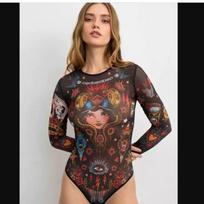 Women's One-Piece Swimsuit Sexy Backless Long Sleeve Swimsuit XL kava